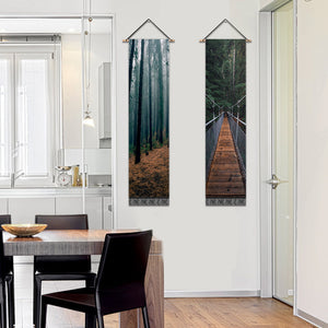 2 Pack Abstract Forest Modern Wall Art Tapestries Vertical,Aesthetic Tapestry Art Long Tapestries for Room (12.8 X 51.2 Inch)