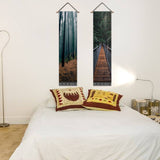 2 Pack Abstract Forest Modern Wall Art Tapestries Vertical,Aesthetic Tapestry Art Long Tapestries for Room (12.8 X 51.2 Inch)