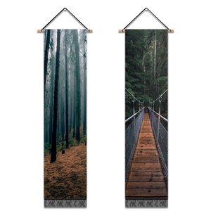 2 Pack Abstract Forest Modern Wall Art Tapestries Vertical,Aesthetic Tapestry Art Long Tapestries for Room (12.8 X 51.2 Inch)
