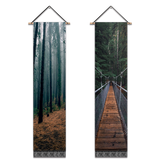 2 Pack Abstract Forest Modern Wall Art Tapestries Vertical,Aesthetic Tapestry Art Long Tapestries for Room (12.8 X 51.2 Inch)