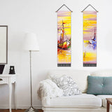 2 Pack Abstract Boat Yellow Modern Wall Art Tapestries Vertical,Aesthetic Tapestry Art Long Tapestries for Room (12.8 X 51.2 Inch)