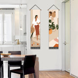 2 Pack Abstract Woman With The Hat Wall Art Tapestries Vertical,Aesthetic Tapestry Art Long Tapestries for Room (12.8 X 51.2 Inch)