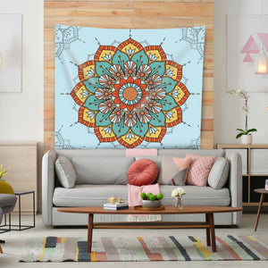 Mandala Tapestry Bohemian Tapestry for Bedroom Boho Indie Hippie Tapestries Aesthetic Vintage Wall Tapestry for Women Men Teenage Girl, Aqua Blue Tapestry