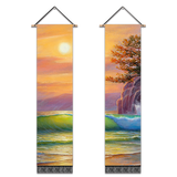2 Pack Abstract Sunset Modern Wall Art Tapestries Vertical,Aesthetic Tapestry Art Long Tapestries for Room (12.8 X 51.2 Inch)