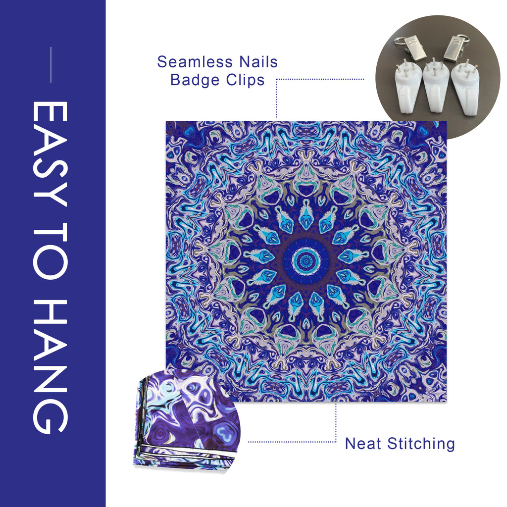 Mandala Tapestry – Bohemian Blue Wall Hanging for Bedroom, Aesthetic Vintage Tapestry for Women, Men, and Teenage Girls