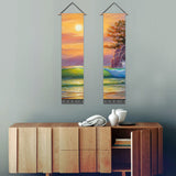 2 Pack Abstract Sunset Modern Wall Art Tapestries Vertical,Aesthetic Tapestry Art Long Tapestries for Room (12.8 X 51.2 Inch)
