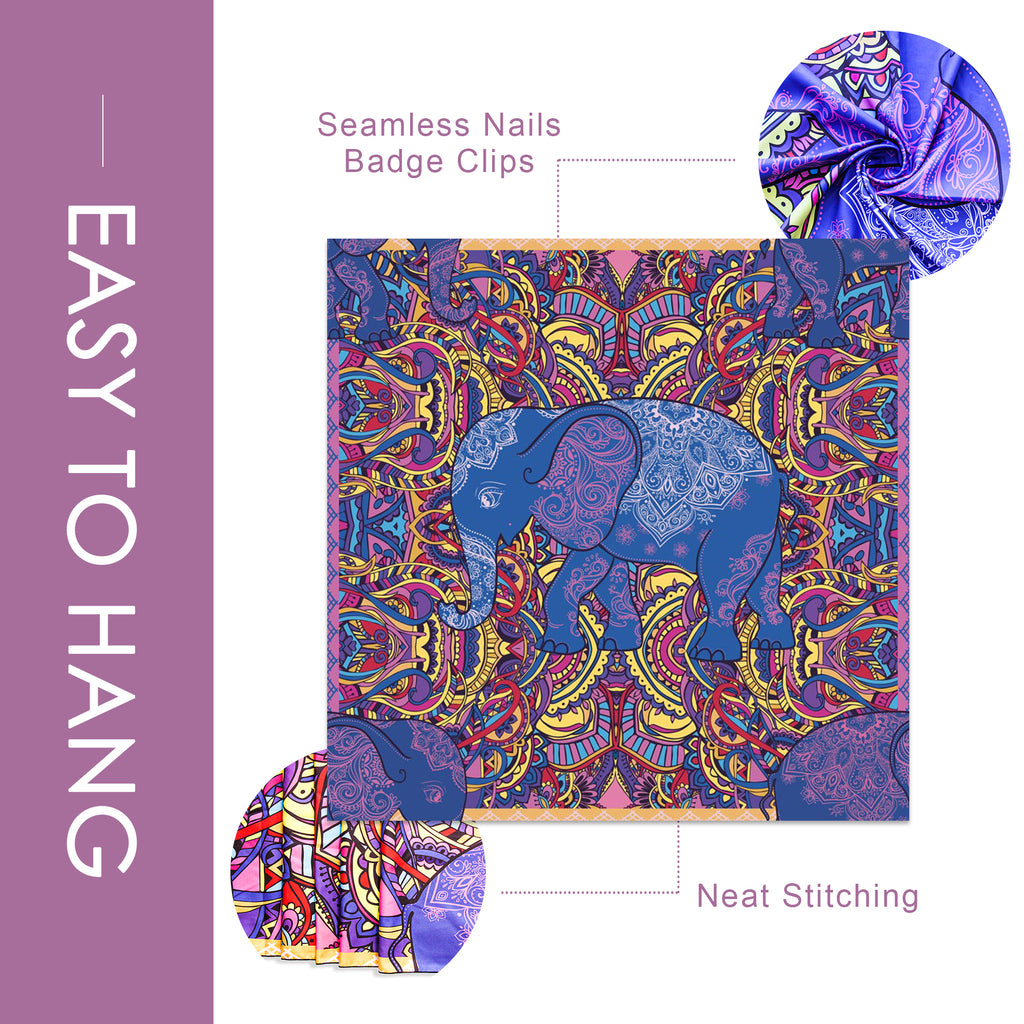 Elephant Wall Tapestry Indie Wall Hanging Bohemian Tapestries Art Home Decor for Bedroom Living Room Women Men Teenage Girl, Purple Tapestry