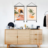 2 Pack Abstract Girl Reading Poster And Flower Vase Modern Wall Art Tapestries Vertical,Aesthetic Tapestry Art Short Tapestries for Room (13.8 X 19.7 Inch)