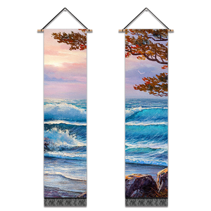 2 Pack Abstract The Waves Modern Wall Art Tapestries Vertical,Aesthetic Tapestry Art Long Tapestries for Room (12.8 X 51.2 Inch)