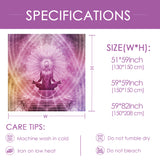 Spiritual Wall Tapestry for Bedroom Yoga Chakra Indie Tapestry Aesthetic Tapestries Hanging Art for Women Men Teenage Girl, Pink Tapestry
