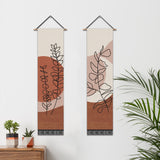 2 Pack Abstract Brown Leaves Modern Wall Art Tapestries Vertical,Aesthetic Tapestry Art Long Tapestries for Room (12.8 X 51.2 Inch)