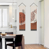 2 Pack Abstract Brown Leaves Modern Wall Art Tapestries Vertical,Aesthetic Tapestry Art Long Tapestries for Room (12.8 X 51.2 Inch)