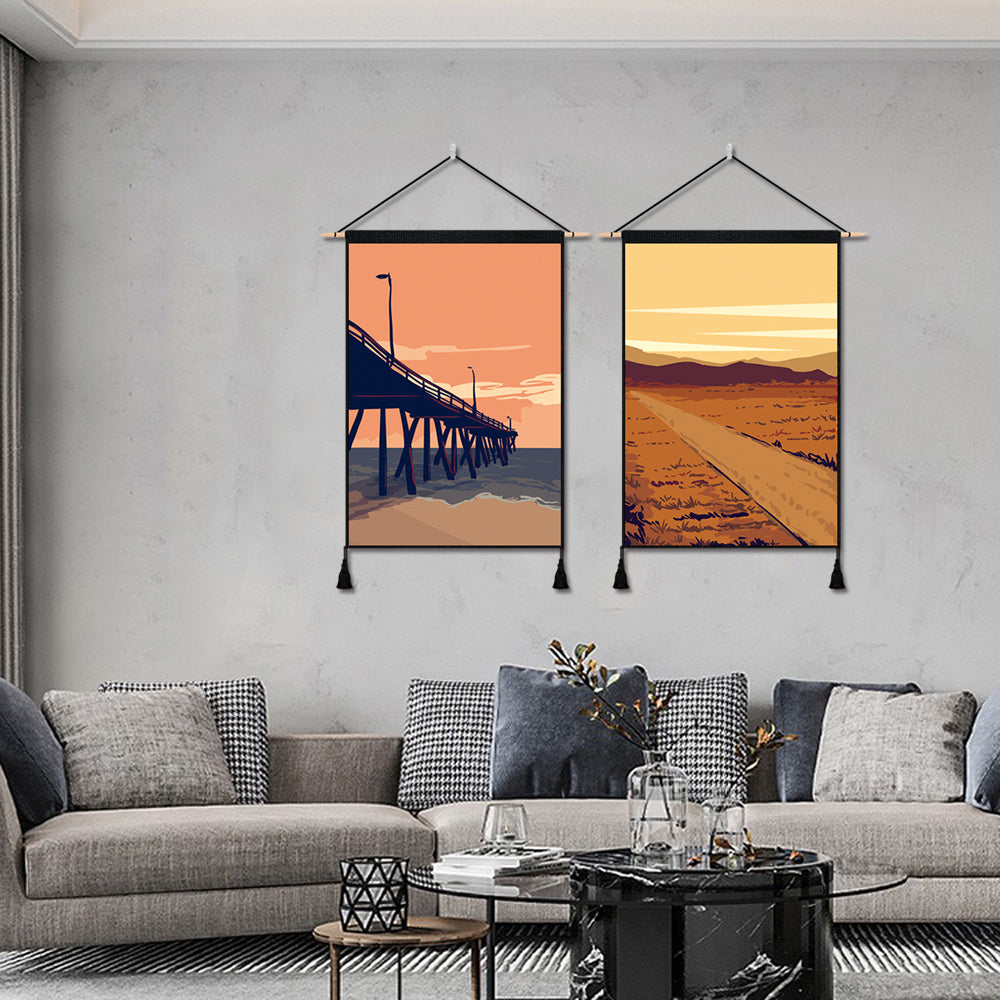 2 Pack VIRGINIA And TENNESSEE Modern Wall Art Tapestries Vertical,Aesthetic Tapestry Art Short Tapestries for Room (13.8 X 19.7 Inch)