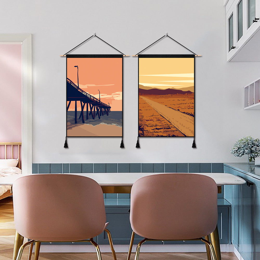2 Pack VIRGINIA And TENNESSEE Modern Wall Art Tapestries Vertical,Aesthetic Tapestry Art Short Tapestries for Room (13.8 X 19.7 Inch)