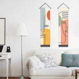 2 Pack Abstract face Wall Art Tapestries Vertical,Aesthetic Tapestry Art Long Tapestries for Room (12.8 X 51.2 Inch)
