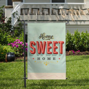 Sweet Home Garden Flag - 12x18 inches, 110D Knitted Polyester, Reflective Heron Design, Double Sided