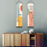 2 Pack Abstract face Wall Art Tapestries Vertical,Aesthetic Tapestry Art Long Tapestries for Room (12.8 X 51.2 Inch)