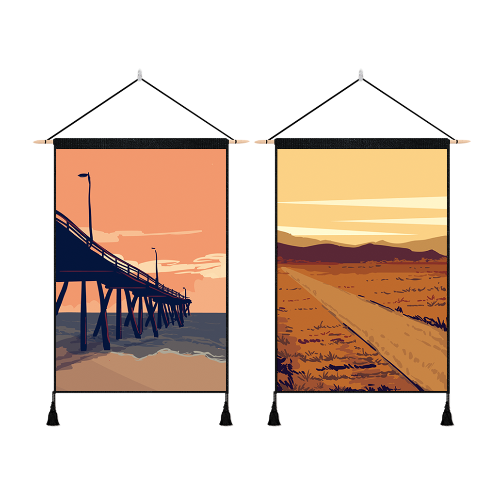 2 Pack VIRGINIA And TENNESSEE Modern Wall Art Tapestries Vertical,Aesthetic Tapestry Art Short Tapestries for Room (13.8 X 19.7 Inch)