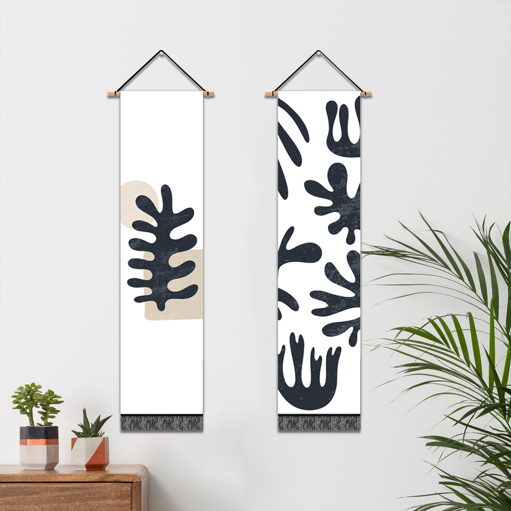 2 Pack Abstract Simplicity Modern Wall Art Tapestries Vertical,Aesthetic Tapestry Art Long Tapestries for Room (12.8 X 51.2 Inch)