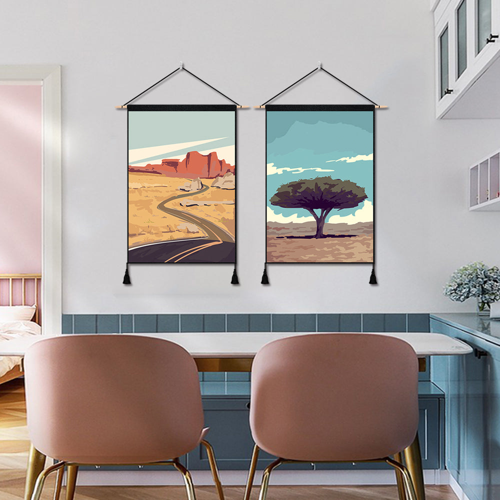 2 Pack NEVADA And SOCOTRA ISLAND Modern Wall Art Tapestries Vertical,Aesthetic Tapestry Art Short Tapestries for Room (13.8 X 19.7 Inch)