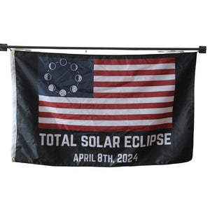 Total solar eclipse flag Polyester Digital Printing 3x5ft Outdoor Banner with Brass Grommets
