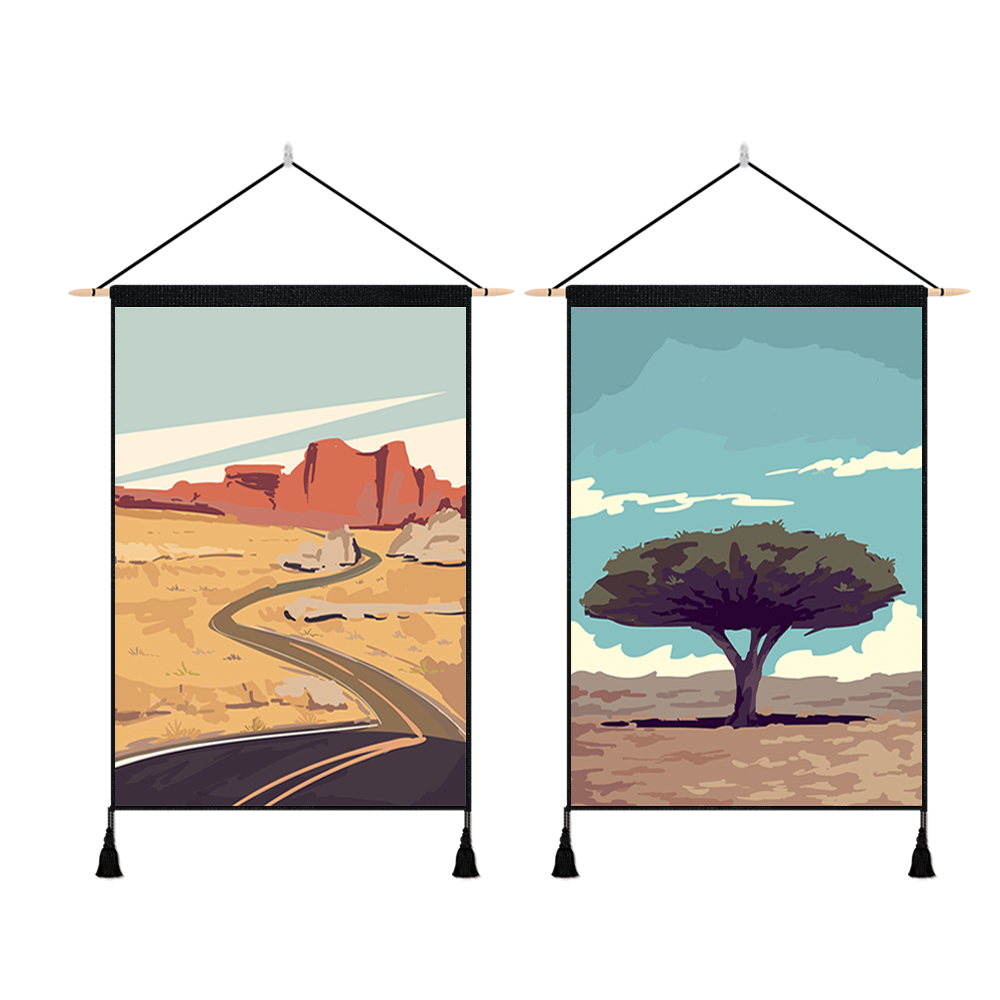 2 Pack NEVADA And SOCOTRA ISLAND Modern Wall Art Tapestries Vertical,Aesthetic Tapestry Art Short Tapestries for Room (13.8 X 19.7 Inch)
