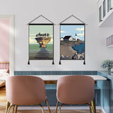 2 Pack MICHIGAN And MAINE Modern Wall Art Tapestries Vertical,Aesthetic Tapestry Art Short Tapestries for Room (13.8 X 19.7 Inch)