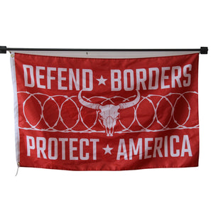 Defend Borders Protect America flag Polyester Digital Printing 3x5ft Outdoor Banner with Brass Grommets