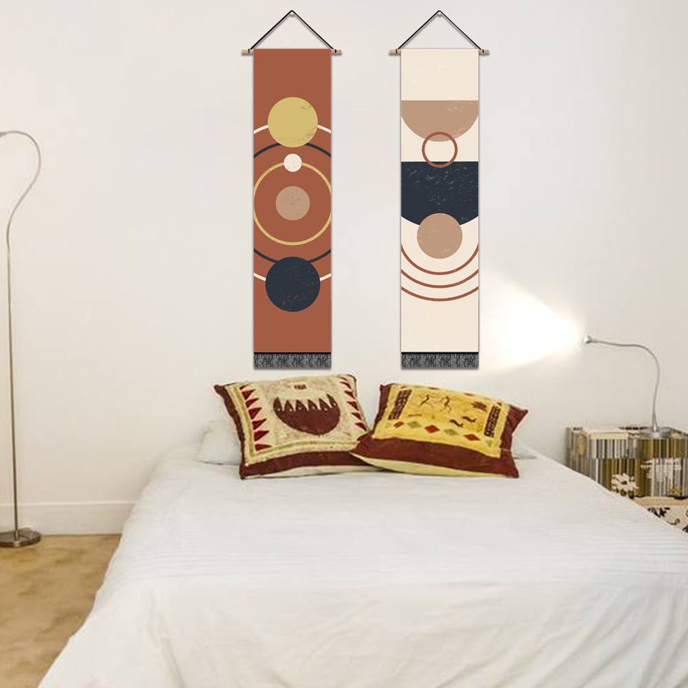2 Pack Abstract Geometry Modern Wall Art Tapestries Vertical,Aesthetic Tapestry Art Long Tapestries for Room (12.8 X 51.2 Inch)