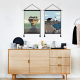 2 Pack MICHIGAN And MAINE Modern Wall Art Tapestries Vertical,Aesthetic Tapestry Art Short Tapestries for Room (13.8 X 19.7 Inch)