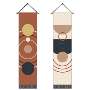 2 Pack Abstract Geometry Modern Wall Art Tapestries Vertical,Aesthetic Tapestry Art Long Tapestries for Room (12.8 X 51.2 Inch)