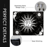 Moon and Sun Astrology Tapestry for Bedroom Aesthetic Psychedelic Mystic Wall Hanging Tapestry Burning Sun with Stars Poster Art for Room Decor, Black Tapestry