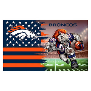 NFL Broncos flag Polyester Digital Printing 3x5ft Outdoor Banner with Brass Grommets