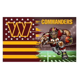 NFL Commanders Polyester Digital Printing 3x5ft Outdoor Banner with Brass Grommets