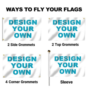 Custom Flag Polyester Digital Printing  Outdoor Banner with Brass Grommets