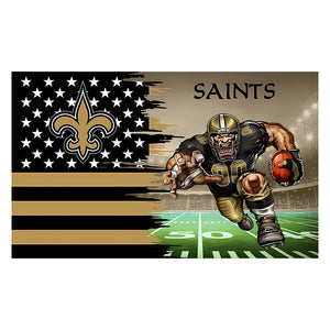 NFL Saints Polyester Digital Printing 3x5ft Outdoor Banner with Brass Grommets