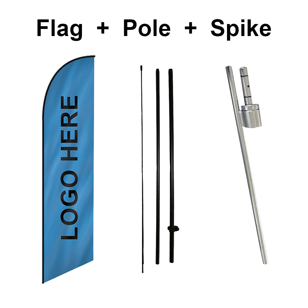 Sinonarui Pizza Advertising Custom Feather Razor Flags Blade Angled Flag for Display