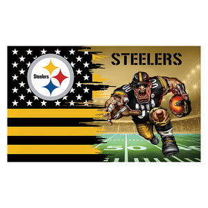 NFL Steelers Polyester Digital Printing 3x5ft Outdoor Banner with Brass Grommets
