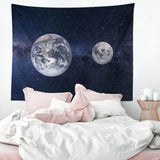 Mysterious Galaxy Tapestry Outer Universe Night Sky Earth Moon Nebula Art Nature Wall Hanging Dorm Decor Living Room Bedroom Decoration 51x 59 Inches