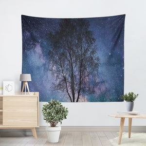 Mysterious Galaxy Tapestry Outer Universe Night Sky Earth Moon Nebula Art Nature Wall Hanging Dorm Decor Living Room Bedroom Decoration 51x 59 Inches