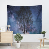 Mysterious Galaxy Tapestry Outer Universe Night Sky Earth Moon Nebula Art Nature Wall Hanging Dorm Decor Living Room Bedroom Decoration 51x 59 Inches