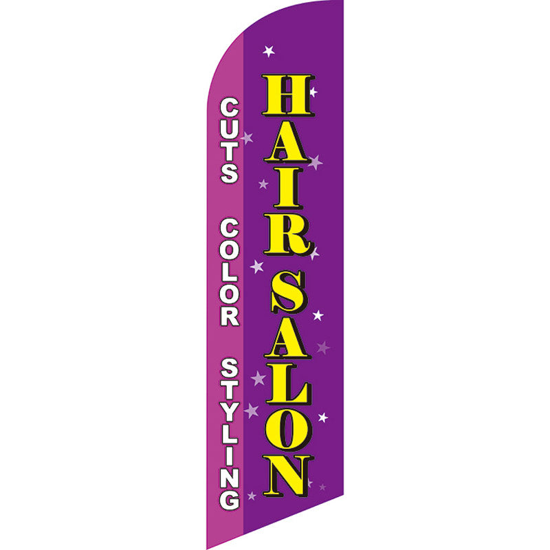 Knitted Polyester Beach Feather Flag Barber Promotional Swooper Banner