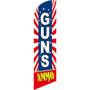 Sinonarui Guns Ammo Advertising Custom Feather Razor Flags Blade Angled Flag for Display