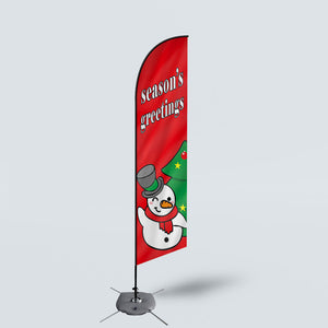 Sinonarui Christmas Advertising Custom Feather Razor Flags Blade Angled Flag for Display