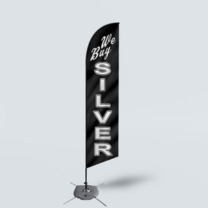 Sinonarui Silver Advertising Custom Feather Razor Flags Blade Angled Flag for Display