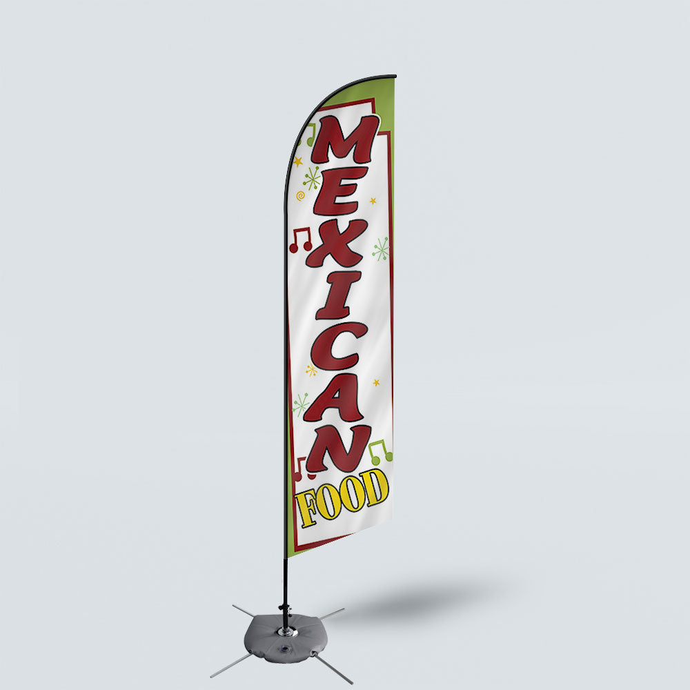 Sinonarui Mexican Raspados Advertising Custom Feather Razor Flags Blade Angled Flag for Display