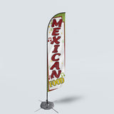 Sinonarui Mexican Raspados Advertising Custom Feather Razor Flags Blade Angled Flag for Display