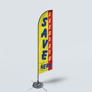 Sinonarui Save Advertising Custom Feather Razor Flags Blade Angled Flag for Display
