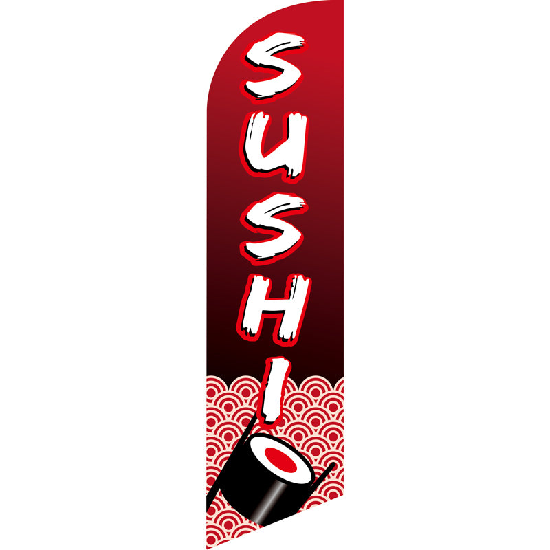 Sinonarui Sushi Advertising Custom Feather Razor Flags Blade Angled Flag for Display