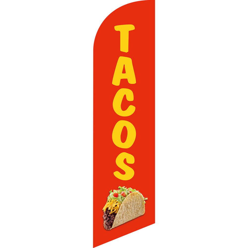 Sinonarui Tacos Advertising Custom Feather Razor Flags Blade Angled Flag for Display